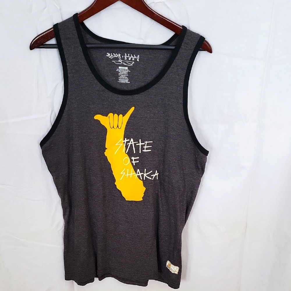 Gray Tank Top with Yellow Graphic
